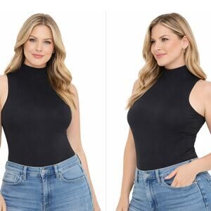 Commando High Neck Sleeveless Bodysuit Black Womens OS Clean Girl Minimalist